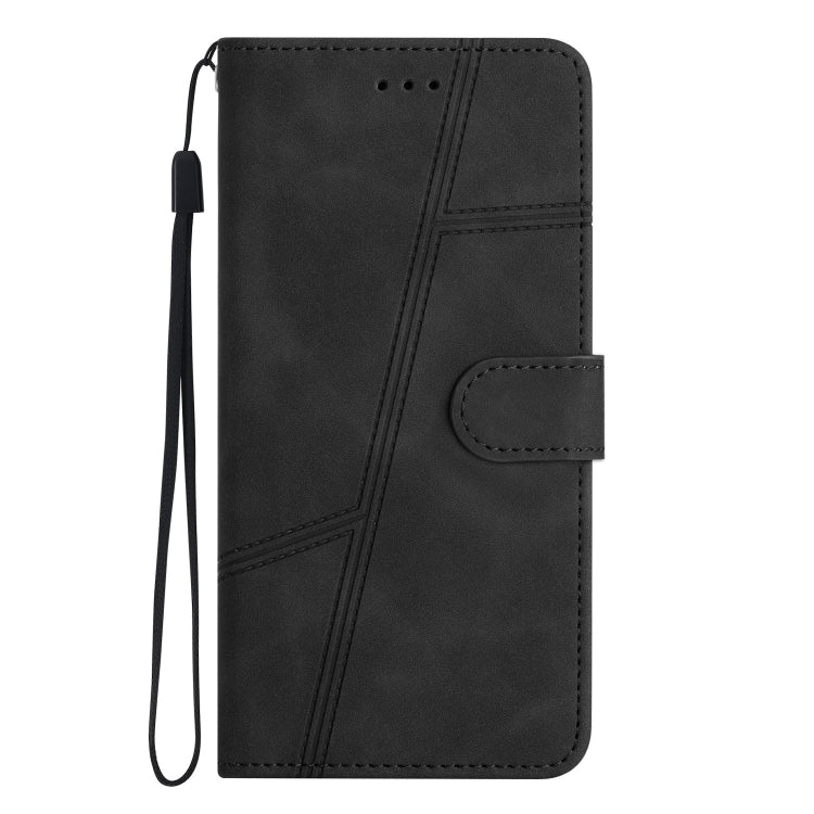 For iPhone 16 Skin-feel Stitching Leather Phone Case(Black) - iPhone 16 Cases by buy2fix | Online Shopping UK | buy2fix