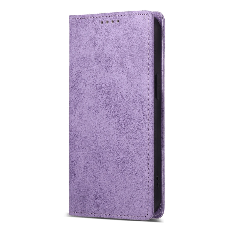 For iPhone 16 Plus Business Solid Color Magnetic RFID Leather Phone Case(Purple) - iPhone 16 Plus Cases by buy2fix | Online Shopping UK | buy2fix