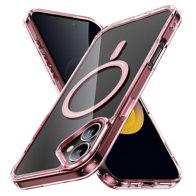 For iPhone 16 Plus Airbag Magsafe PC Hybrid TPU Phone Case(Clear Pink) - iPhone 16 Plus Cases by buy2fix | Online Shopping UK | buy2fix