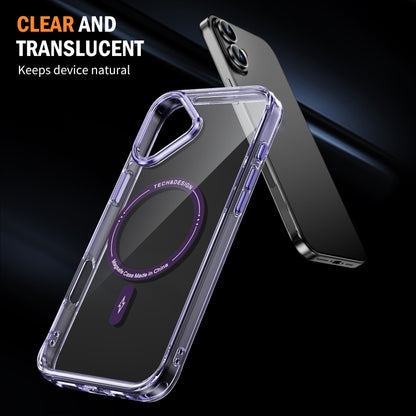 For iPhone 16 Plus Airbag Magsafe PC Hybrid TPU Phone Case(Clear Purple) - iPhone 16 Plus Cases by buy2fix | Online Shopping UK | buy2fix