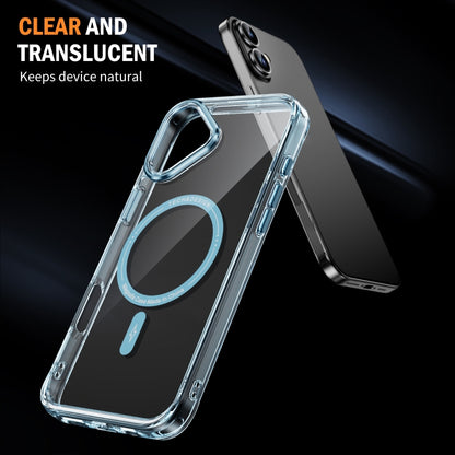 For iPhone 16 Airbag Magsafe PC Hybrid TPU Phone Case(Clear Blue) - iPhone 16 Cases by buy2fix | Online Shopping UK | buy2fix