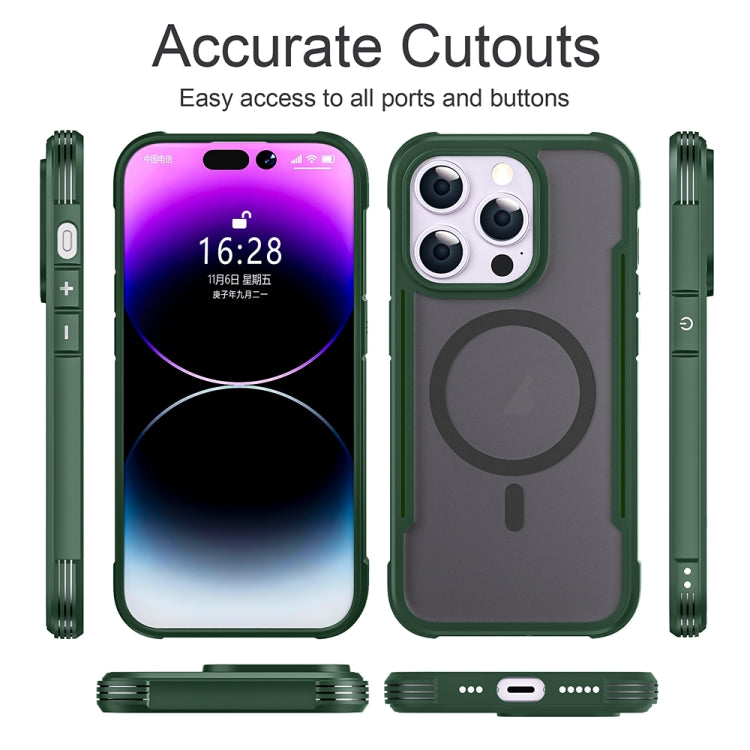 For iPhone 16 Pro Skin Feel Frosted MagSafe Magnetic PC Hybrid TPU Phone Case(Green) - iPhone 16 Pro Cases by buy2fix | Online Shopping UK | buy2fix