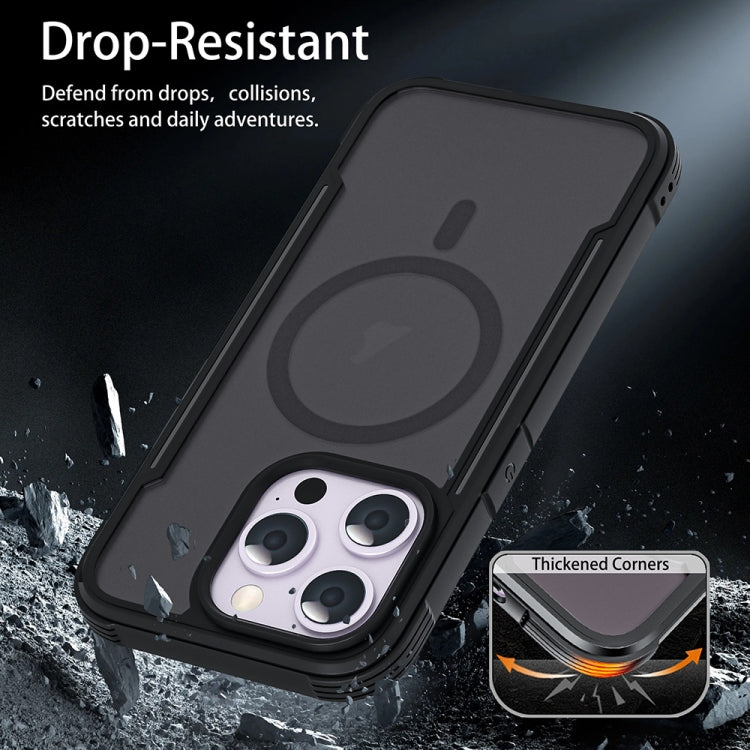 For iPhone 16 Pro Skin Feel Frosted MagSafe Magnetic PC Hybrid TPU Phone Case(Black) - iPhone 16 Pro Cases by buy2fix | Online Shopping UK | buy2fix