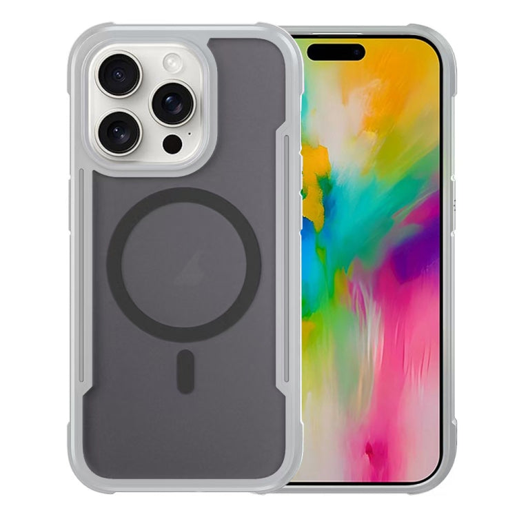 For iPhone 16 Pro Skin Feel Frosted MagSafe Magnetic PC Hybrid TPU Phone Case(Grey) - iPhone 16 Pro Cases by buy2fix | Online Shopping UK | buy2fix