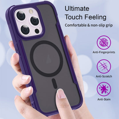 For iPhone 15 Skin Feel Frosted MagSafe Magnetic PC Hybrid TPU Phone Case(Purple) - iPhone 15 Cases by buy2fix | Online Shopping UK | buy2fix