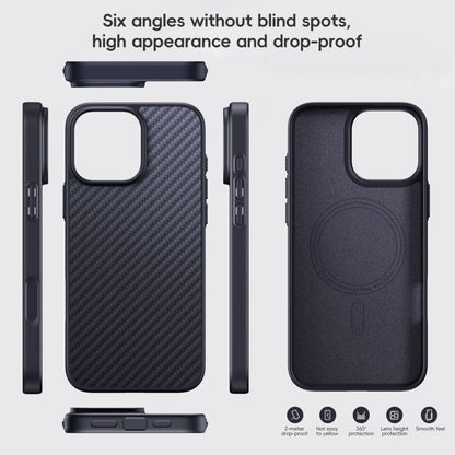 For iPhone 16 Pro Carbon Fiber Kevlar MagSafe Magnetic Phone Case(Black) - iPhone 16 Pro Cases by buy2fix | Online Shopping UK | buy2fix