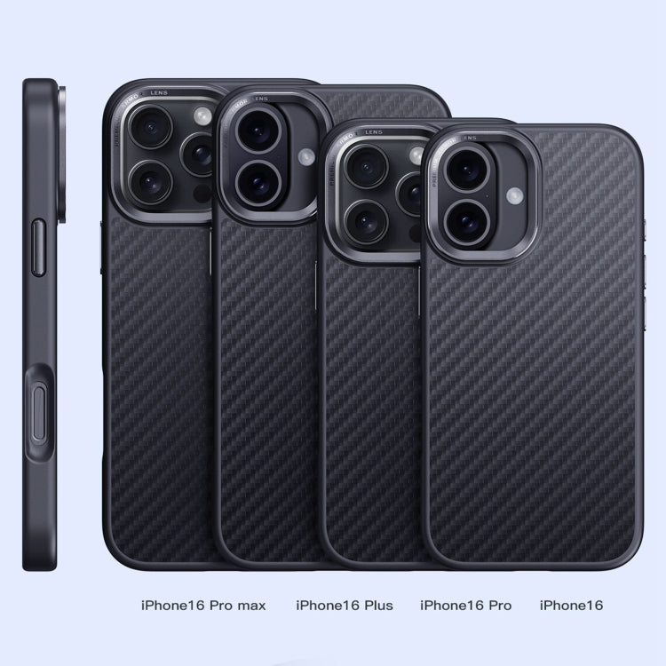 For iPhone 16 Plus Carbon Fiber Kevlar MagSafe Magnetic Phone Case(Black) - iPhone 16 Plus Cases by buy2fix | Online Shopping UK | buy2fix