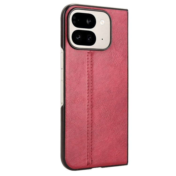 For Google Pixel 9 Pro Fold Cow Pattern Sewing Back Cover Phone Case(Red) - Google Cases by buy2fix | Online Shopping UK | buy2fix