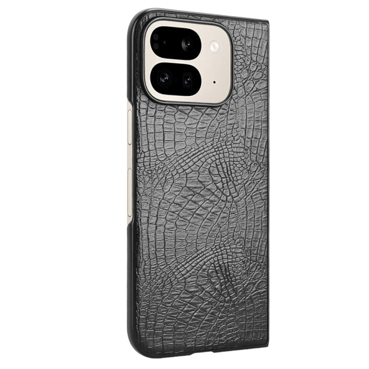 For Google Pixel 9 Pro Fold Crocodile Texture Back Cover Phone Case(Black) - Google Cases by buy2fix | Online Shopping UK | buy2fix