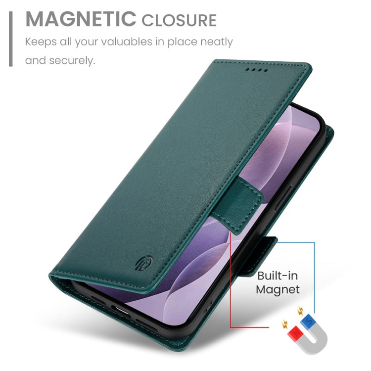 For Redmi K70 Ultra Side Buckle Magnetic Frosted Leather Phone Case(Dark Green) - Xiaomi Cases by buy2fix | Online Shopping UK | buy2fix