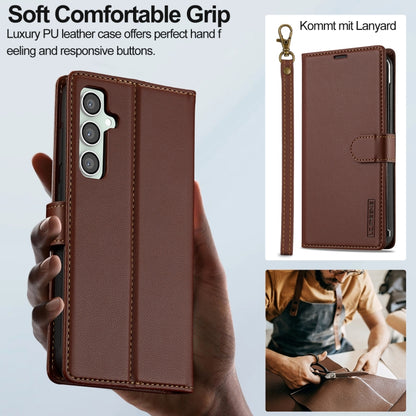 For Samsung Galaxy S24 FE 5G LC.IMEEKE L2 Series Detachable Magsafe PU Phone Case with Lanyard(Brown) - Galaxy S24 FE 5G Cases by LC.IMEEKE | Online Shopping UK | buy2fix