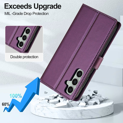 For Samsung Galaxy A15 4G / A15 5G LC.IMEEKE L2 Series Detachable Magsafe PU Phone Case with Lanyard(Purple) - Galaxy Phone Cases by LC.IMEEKE | Online Shopping UK | buy2fix