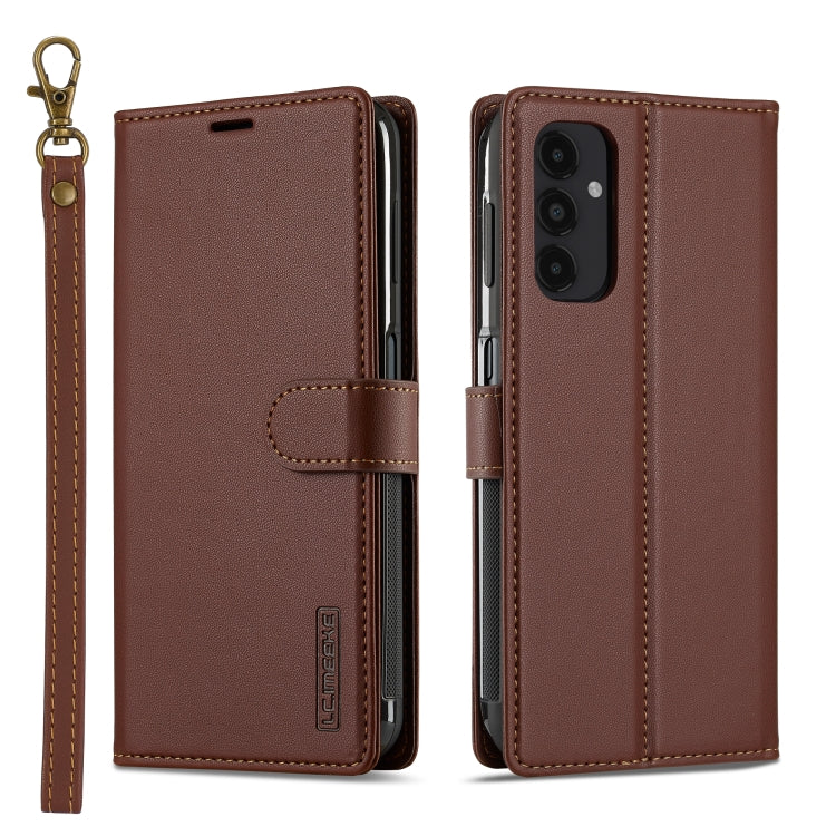 For Samsung Galaxy A14 4G / A14 5G LC.IMEEKE L2 Series Detachable Magsafe PU Phone Case with Lanyard(Brown) - Galaxy Phone Cases by LC.IMEEKE | Online Shopping UK | buy2fix