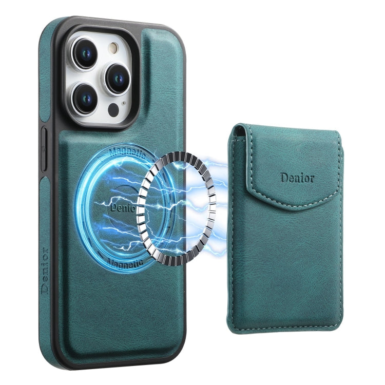 For iPhone 13 Pro Denior D19 Skin Feel MagSafe Detachable Card Slot Phone Case(Blue) - iPhone 13 Pro Cases by Denior | Online Shopping UK | buy2fix