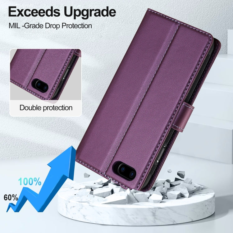 For iPhone 7 / 8 / SE 2020 2022 LC.IMEEKE L2 Series Detachable Magsafe PU Phone Case with Lanyard(Purple) - iPhone SE 2022 / 2020 / 8 / 7 Cases by LC.IMEEKE | Online Shopping UK | buy2fix