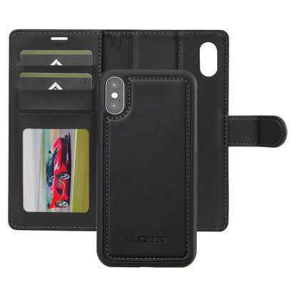 For iPhone XR LC.IMEEKE L2 Series Detachable Magsafe PU Phone Case with Lanyard(Black) - More iPhone Cases by LC.IMEEKE | Online Shopping UK | buy2fix