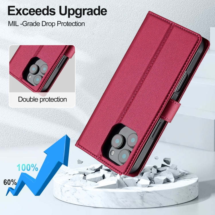 For iPhone 16 Pro Max LC.IMEEKE L2 Series Detachable Magsafe PU Phone Case with Lanyard(Red) - iPhone 16 Pro Max Cases by LC.IMEEKE | Online Shopping UK | buy2fix