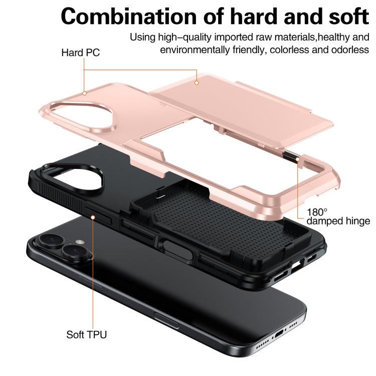 For iPhone 16 Plus Card Slot Holder Phone Case(Black) - iPhone 16 Plus Cases by buy2fix | Online Shopping UK | buy2fix