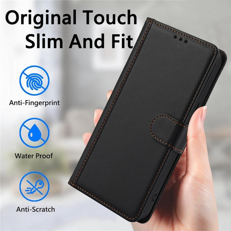 For Google Pixel 9 / 9 Pro Skin Feel Pure Color Card Slots Leather Phone Case with Dual Lanyard(Black) - Google Cases by buy2fix | Online Shopping UK | buy2fix