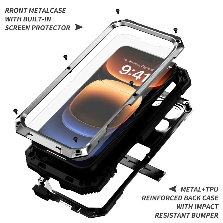 For iPhone 16 Pro Max R-JUST Life Waterproof Dustproof Shockproof Phone Case(Silver) - iPhone 16 Pro Max Cases by R-JUST | Online Shopping UK | buy2fix