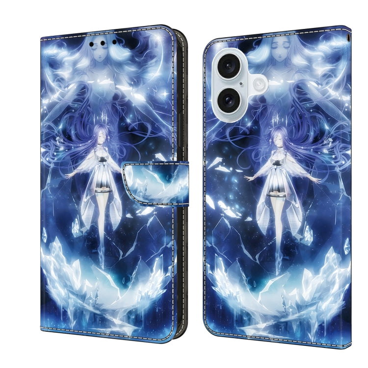 For iPhone 16 Crystal Painted Leather Phone case(Magic Fairy) - iPhone 16 Cases by buy2fix | Online Shopping UK | buy2fix