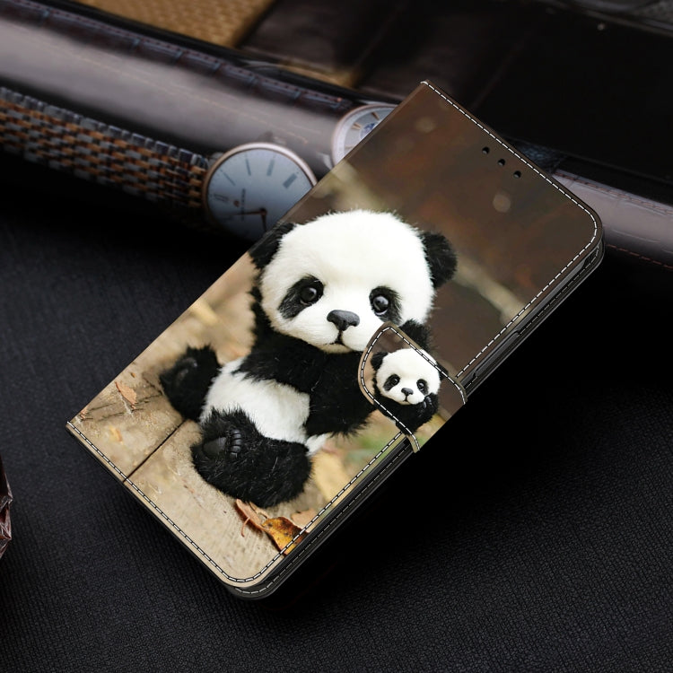 For iPhone 16 Crystal Painted Leather Phone case(Panda) - iPhone 16 Cases by buy2fix | Online Shopping UK | buy2fix