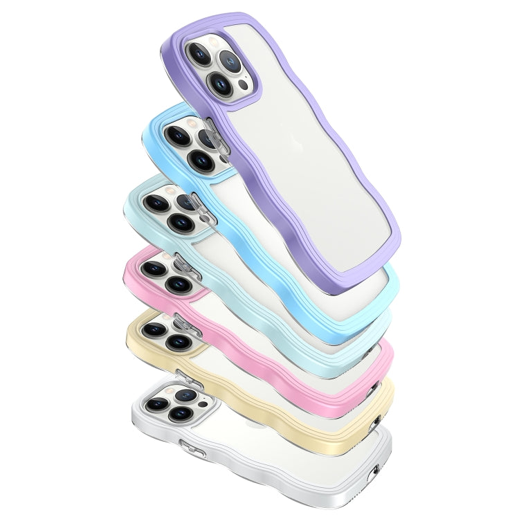 For iPhone 16 Pro Max Candy Color Wave TPU Clear PC Phone Case(Pink) - iPhone 16 Pro Max Cases by buy2fix | Online Shopping UK | buy2fix