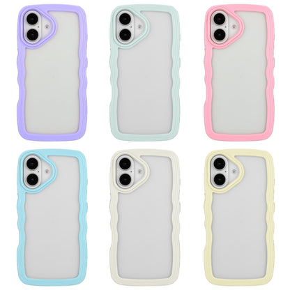 For iPhone 16 Plus Candy Color Wave TPU Clear PC Phone Case(Green) - iPhone 16 Plus Cases by buy2fix | Online Shopping UK | buy2fix