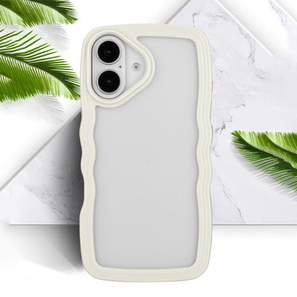 For iPhone 16 Candy Color Wave TPU Clear PC Phone Case(White) - iPhone 16 Cases by buy2fix | Online Shopping UK | buy2fix