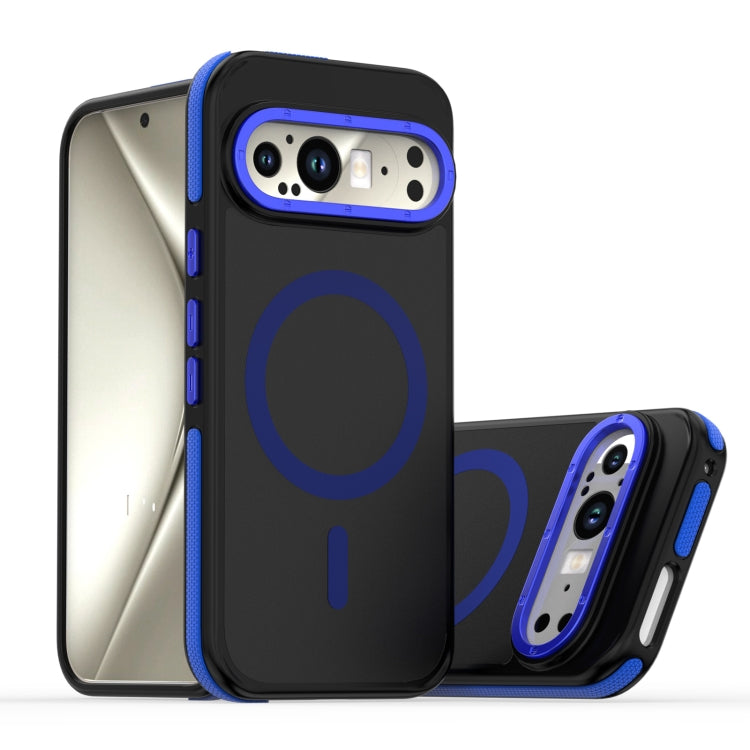 For Google Pixel 9 Pro XL Dual-Color Skin Feel Magsafe Magnetic Phone Case(Blue) - Google Cases by buy2fix | Online Shopping UK | buy2fix