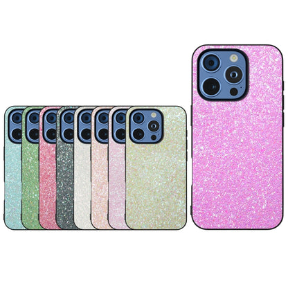 For iPhone 16 Pro Black Frame Colorful Glitter Phone Case(Light Green) - iPhone 16 Pro Cases by buy2fix | Online Shopping UK | buy2fix