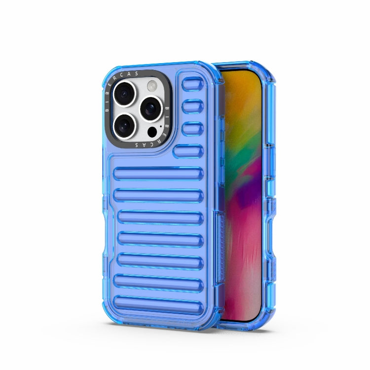 For iPhone 16 Pro High Transparency TPU Hybrid PC Airbag Phone Case(Transparent Blue) - iPhone 16 Pro Cases by buy2fix | Online Shopping UK | buy2fix