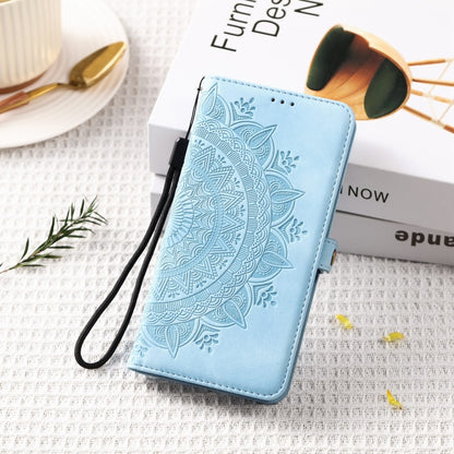 For iPhone 16 Pro Skin Feel Totem Embossed Leather Phone Case(Blue) - iPhone 16 Pro Cases by buy2fix | Online Shopping UK | buy2fix