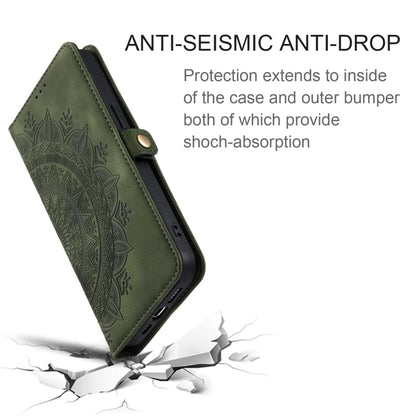 For Samsung Galaxy S25 Ultra 5G Skin Feel Totem Embossed Leather Phone Case(Deep Green) - Galaxy S25 Ultra 5G Cases by buy2fix | Online Shopping UK | buy2fix