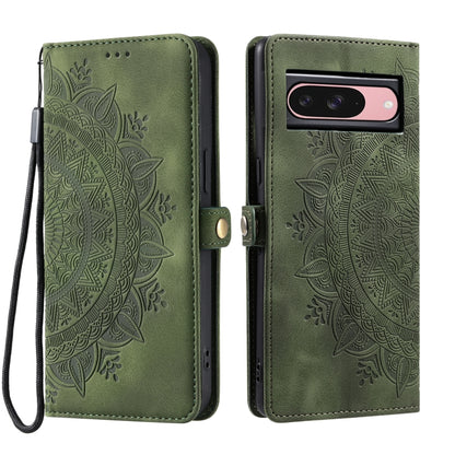 For Google Pixel 9 / 9 Pro Skin Feel Totem Embossed Leather Phone Case(Deep Green) - Google Cases by buy2fix | Online Shopping UK | buy2fix