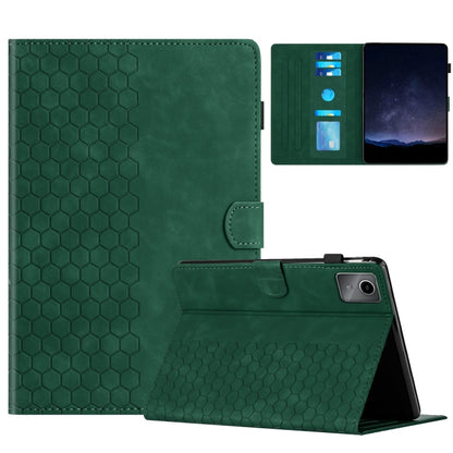 For Lenovo Tab M11 / Xiaoxin Pad 2024 Honeycomb Embossed Leather Smart Tablet Case(Green) - Lenovo by buy2fix | Online Shopping UK | buy2fix