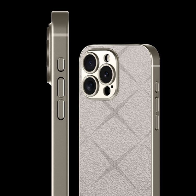 For iPhone 16 Pro Max GKK Asterism Metal Paint Skin Feel Leather Full Coverage Phone Case(Titanium Grey) - iPhone 16 Pro Max Cases by GKK | Online Shopping UK | buy2fix