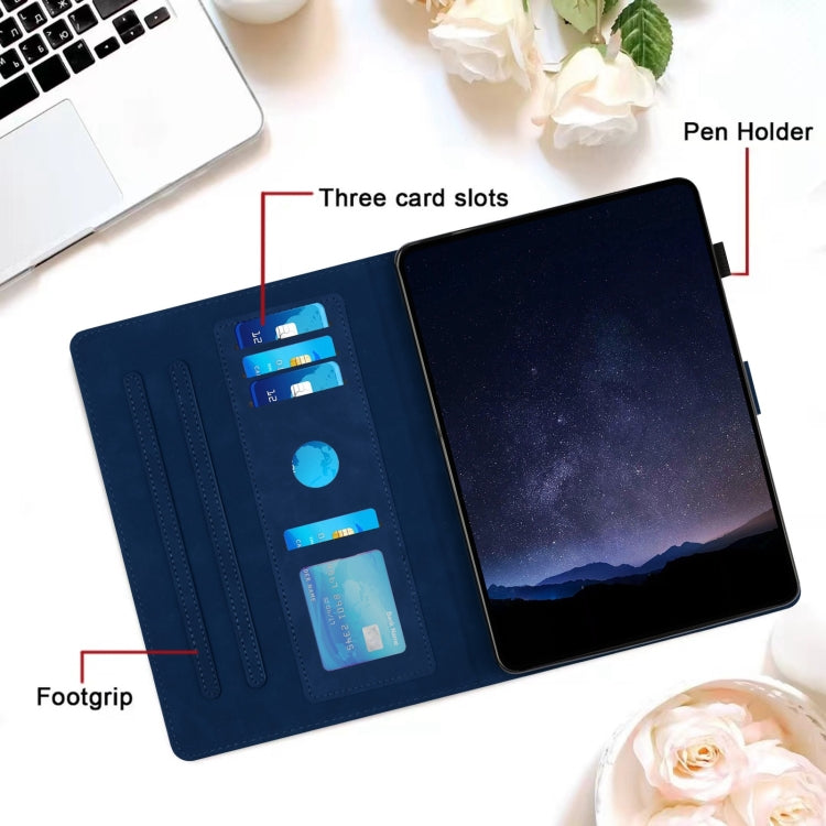 For Samsung Galaxy Tab S6 Lite P610 Honeycomb Embossed Leather Smart Tablet Case(Blue) - Tab S6 Lite P610 / P615 by buy2fix | Online Shopping UK | buy2fix