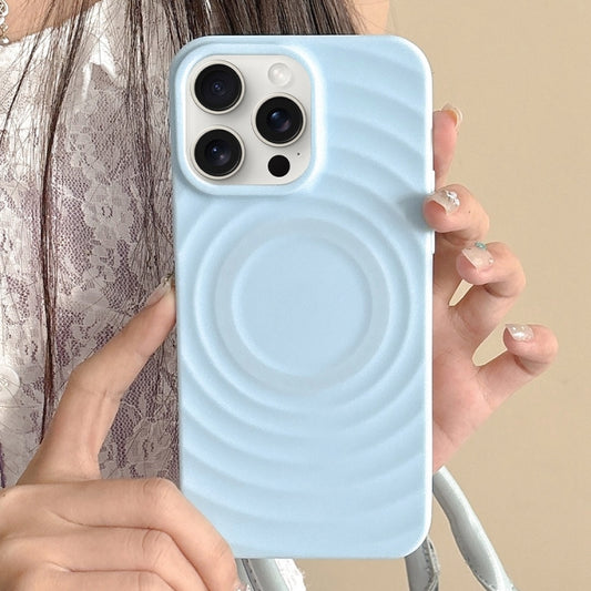 For iPhone 16 Pro Frosted Wave Texture MagSafe Magnetic TPU Phone Case(Blue) - iPhone 16 Pro Cases by buy2fix | Online Shopping UK | buy2fix