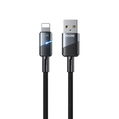 WK WDC-36i Intelligent Power-off 1m 2.4A USB to 8 Pin Fast Charging Data Cable(Black) - Normal Style Cable by WK | Online Shopping UK | buy2fix