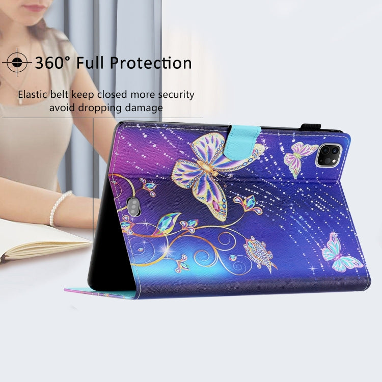 For iPad Pro 11 2024 Coloured Drawing Stitching Smart Leather Tablet Case(Butterfly) - iPad Pro 11 2024 Cases by buy2fix | Online Shopping UK | buy2fix