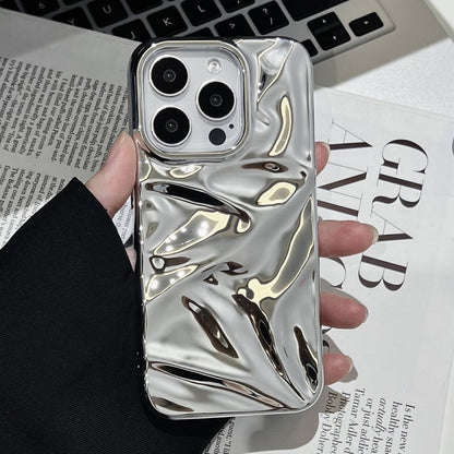 For iPhone 16 Pro Water Ripple Electroplating Paint TPU Phone Case(Bright Silver) - iPhone 16 Pro Cases by buy2fix | Online Shopping UK | buy2fix