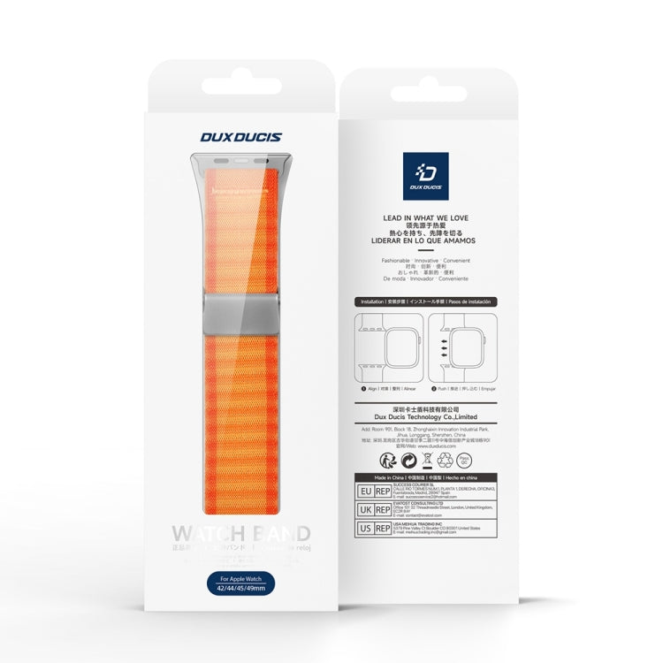 For Apple Watch SE 44mm DUX DUCIS YC Series Ocean Nylon Watch Band(Orange) - Watch Bands by DUX DUCIS | Online Shopping UK | buy2fix