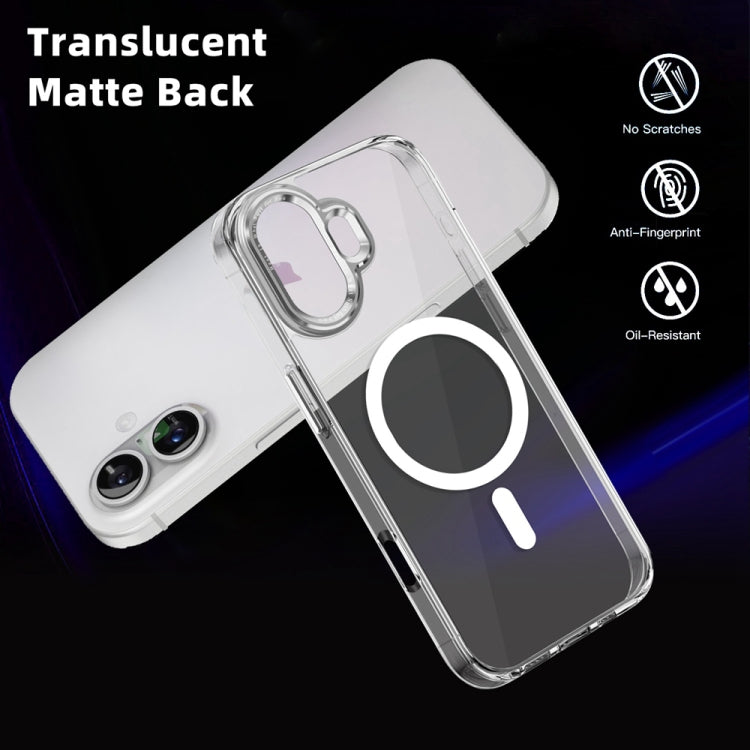 For iPhone 16 Plus Ice Color Magnetic Series Magsafe Magnetic PC Hybrid TPU Phone Case(Transparent) - iPhone 16 Plus Cases by buy2fix | Online Shopping UK | buy2fix