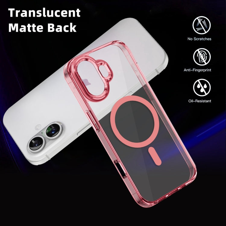 For iPhone 16 Plus Ice Color Magnetic Series Magsafe Magnetic PC Hybrid TPU Phone Case(Pink) - iPhone 16 Plus Cases by buy2fix | Online Shopping UK | buy2fix