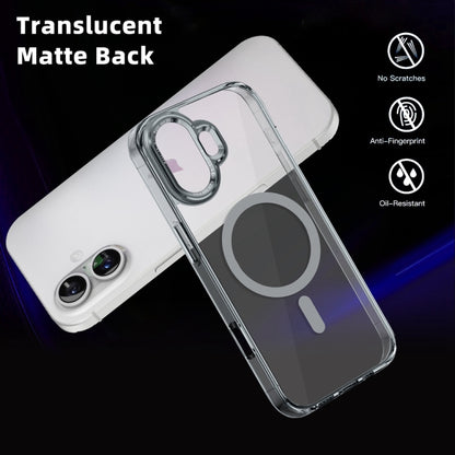 For iPhone 16 Plus Ice Color Magnetic Series Magsafe Magnetic PC Hybrid TPU Phone Case(Grey) - iPhone 16 Plus Cases by buy2fix | Online Shopping UK | buy2fix