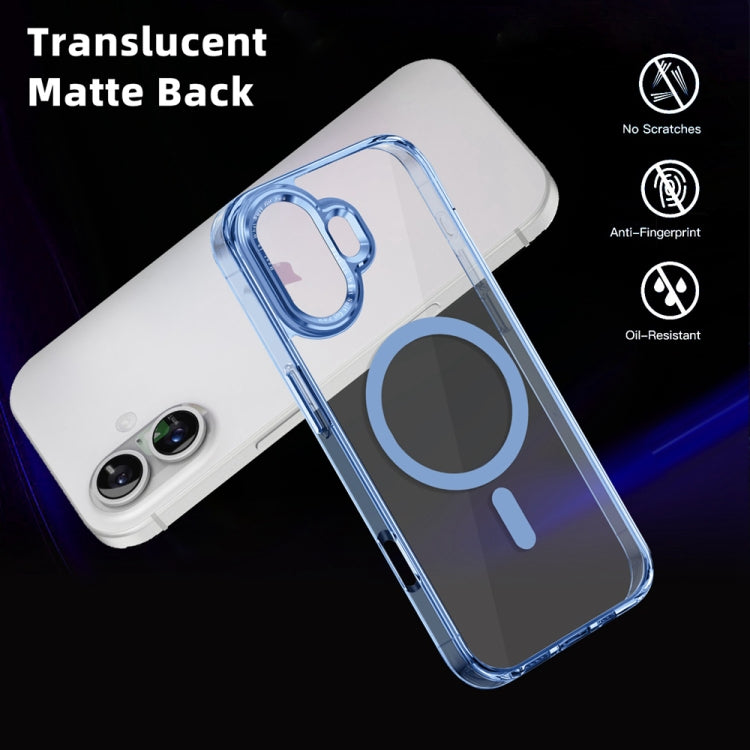 For iPhone 16 Plus Ice Color Magnetic Series Magsafe Magnetic PC Hybrid TPU Phone Case(Far Peak Blue) - iPhone 16 Plus Cases by buy2fix | Online Shopping UK | buy2fix