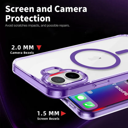 For iPhone 16 Ice Color Magnetic Series Magsafe Magnetic PC Hybrid TPU Phone Case(Purple) - iPhone 16 Cases by buy2fix | Online Shopping UK | buy2fix