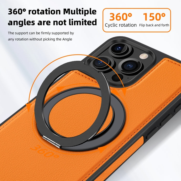 For iPhone 16 Pro Yashi 360 Degree Rotating MagSafe Holder Phone Case(Orange) - iPhone 16 Pro Cases by buy2fix | Online Shopping UK | buy2fix