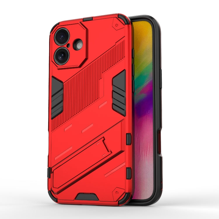 For iPhone 16 Punk Armor 2 in 1 PC + TPU Phone Case with Holder(Red) - iPhone 16 Cases by buy2fix | Online Shopping UK | buy2fix